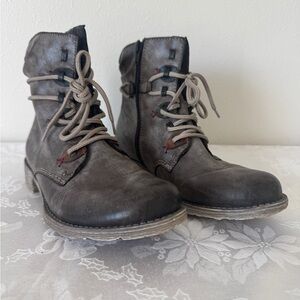 Rieker Dark Gray Leather Boots